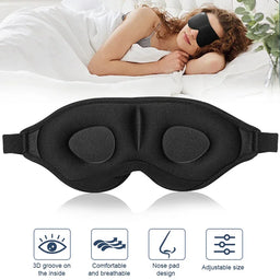 Eye Mask for Sleeping 3D Contoured Cup Blindfold Concave Molded Night