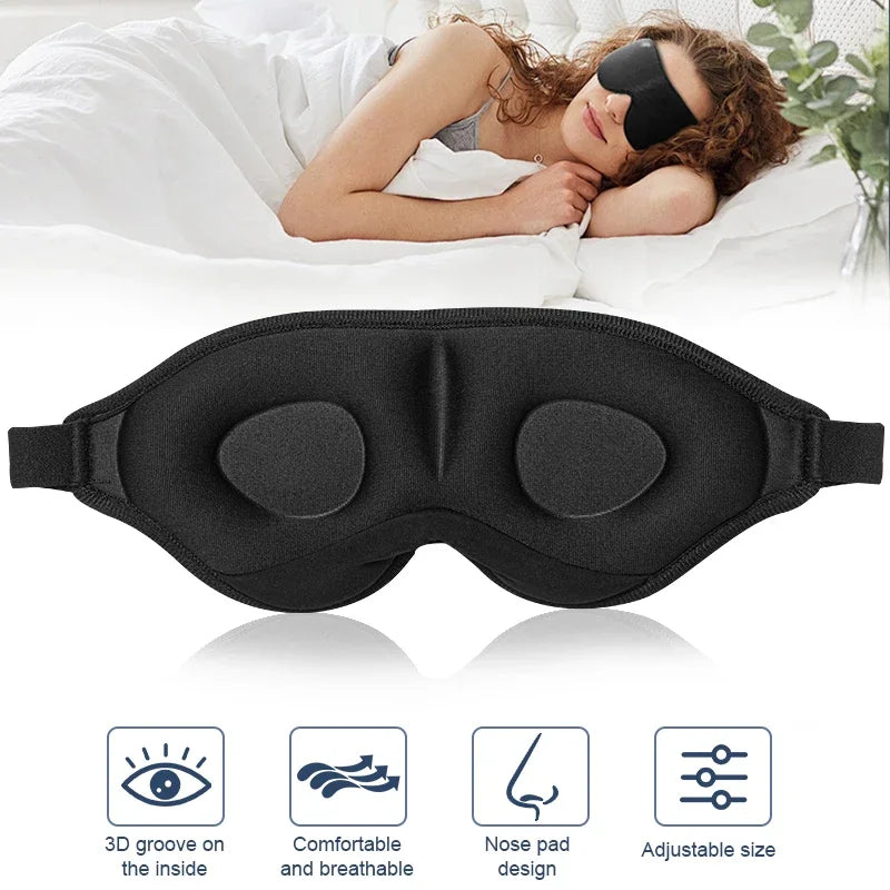 Eye Mask for Sleeping 3D Contoured Cup Blindfold Concave Molded Night