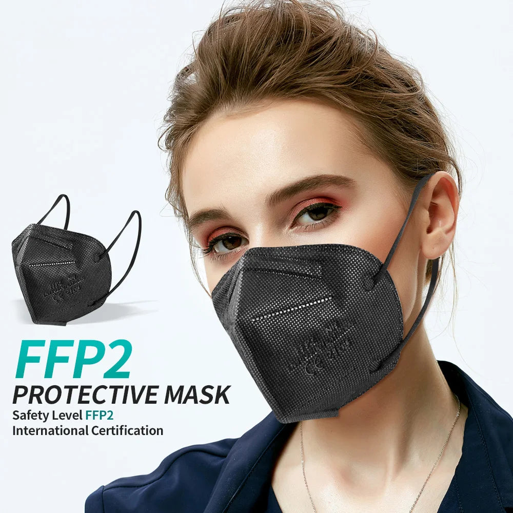 Mascarillas fpp2 Black KN95 CE Certified FFP2 face mask/10-200PCS